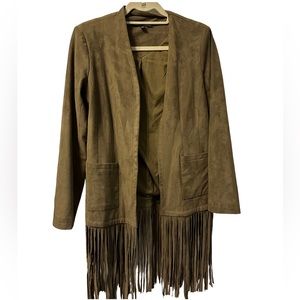 Saks Fifth Ave Fringe Suede Blazer
